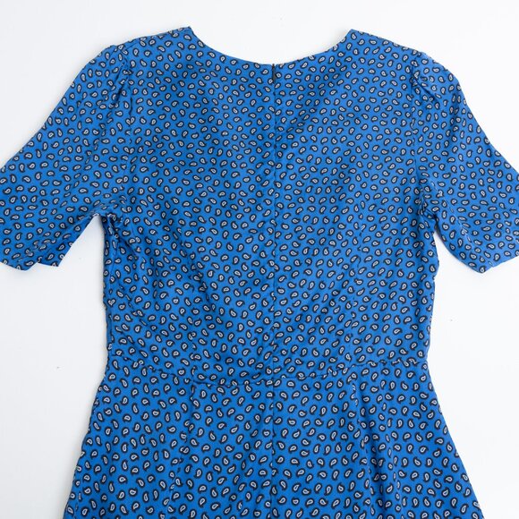 Maje Satin Romper Blue Paisley Ilona Playsuit Size EU 36 - Picture 9 of 16